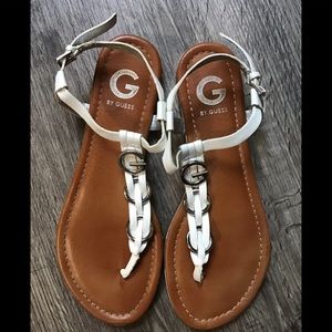 G by Guess White Sandals